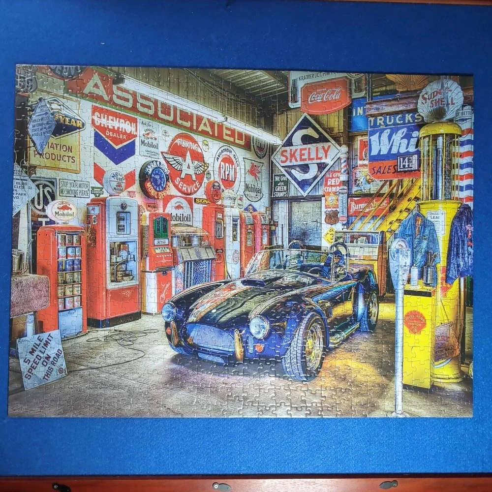 Master Pieces Wheels Jewel Of The Garage Jigsaw Puzzle 750 Complete Classic Cars